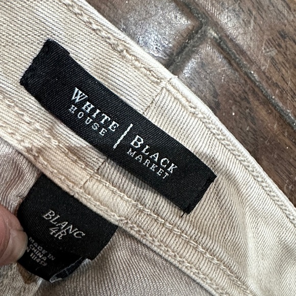 White House Black Market Beige Straight Leg Jeans - Picture 3 of 7